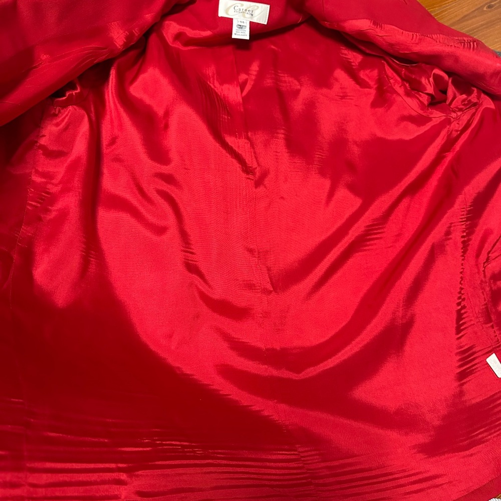 Essentials Vibrant Red Wool Blazer - Picture 6 of 7